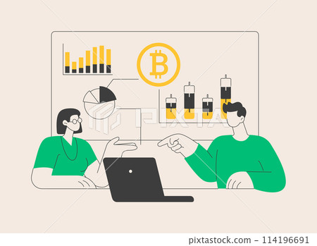 Cryptocurrency market abstract concept vector illustration. 114196691