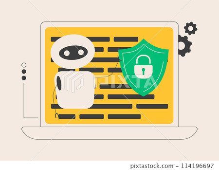 Industrial cybersecurity abstract concept vector illustration. 114196697
