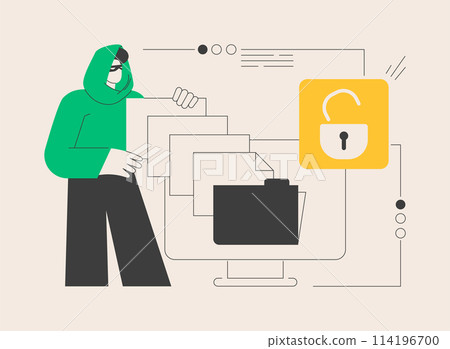 Data leakage abstract concept vector illustration. Data leakage abstract concept vector illustration. 114196700