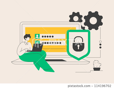 Data privacy abstract concept vector illustration. Data privacy abstract concept vector illustration. 114196702