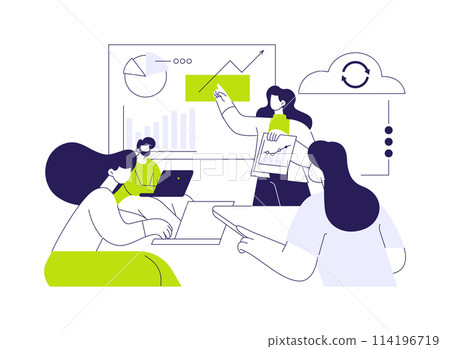 Synchronized access abstract concept vector illustration. 114196719