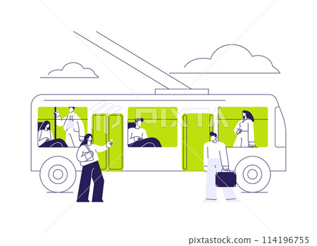 Trolleybus abstract concept vector illustration. 114196755
