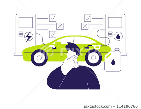 Plug-in hybrid car abstract concept vector illustration. Plug-in hybrid car abstract concept vector illustration. 114196760