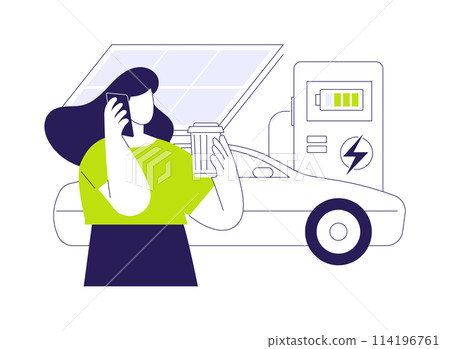 Battery electric car abstract concept vector illustration. 114196761