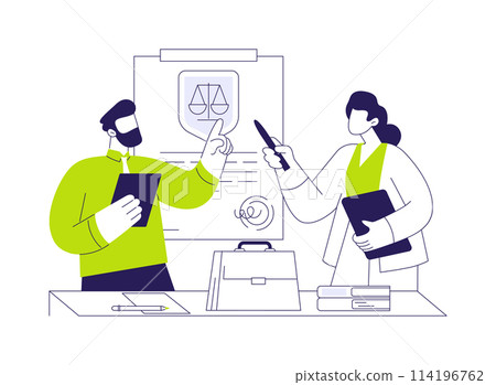 Legal documentation preparation abstract concept vector illustration. 114196762