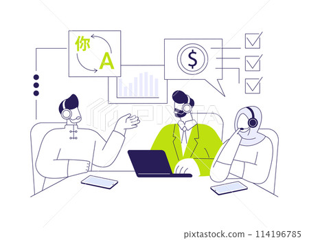 Digital translator abstract concept vector illustration. Digital translator abstract concept vector illustration. 114196785