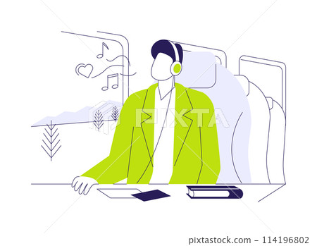 Comfortable train seats abstract concept vector illustration. Comfortable train seats abstract concept vector illustration. 114196802