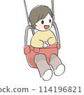 Boy riding on a baby swing 114196821