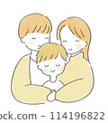 A friendly family of three 114196822