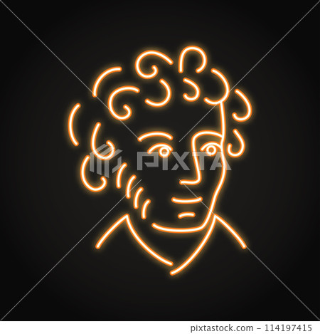 Russian poet Pushkin neon icon Russian poet Pushkin neon icon 114197415