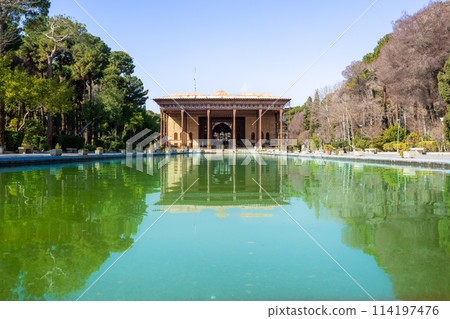 Sunny afternoon at Chehel Sotoun Palace in Isfahan, Iran. Sunny afternoon at Chehel Sotoun Palace in Isfahan, Iran. 114197476
