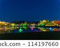 The illuminated pond at Okayama Korakuen 114197660