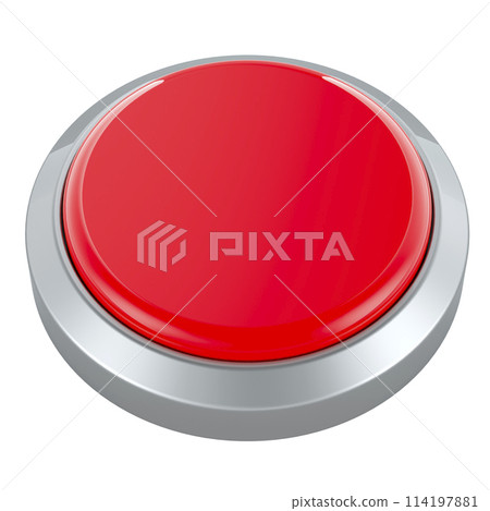 Red web push button, 3D rendering Red web push button, 3D rendering 114197881