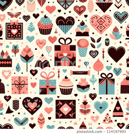 可愛的情人節背景圖案 可愛的情人節背景圖案 114197993