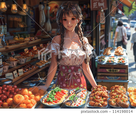 Food festival in anime style 114198014