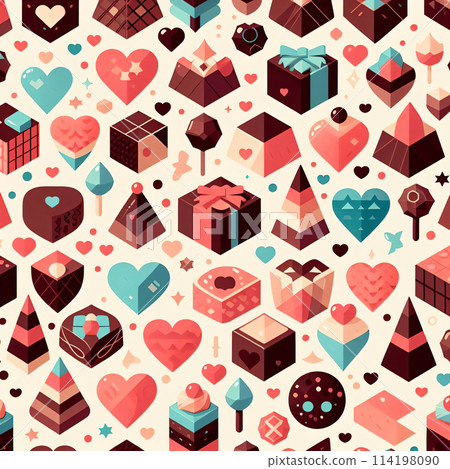 可愛的情人節背景圖案 可愛的情人節背景圖案 114198090