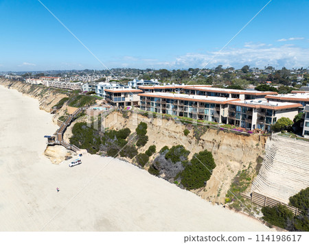 Aerial view of Del Mar Shores in San Diego, CA 114198617