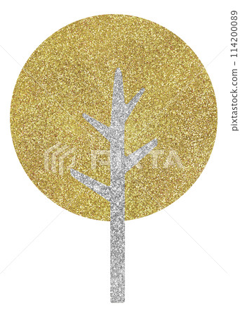 Illustration material Trees Plants Silver Gold 114200089