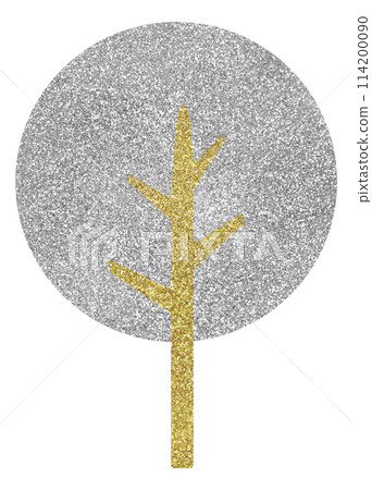 Illustration material Trees Plants Silver Gold 114200090
