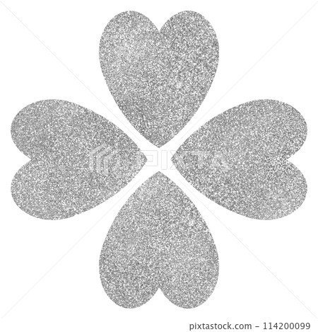 Illustration material: Four-leaf clover, leaves, silver Illustration material: Four-leaf clover, leaves, silver 114200099