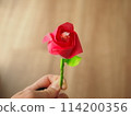 Roses made with origami 114200356
