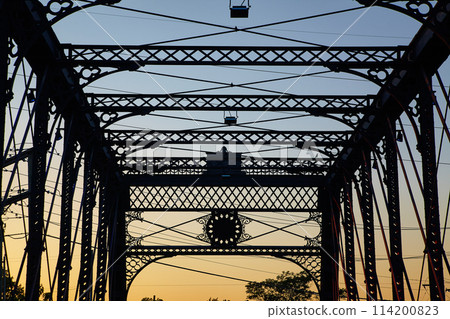 Twilight Silhouette of Wells Street Bridge, Fort Wayne Twilight Silhouette of Wells Street Bridge, Fort Wayne 114200823