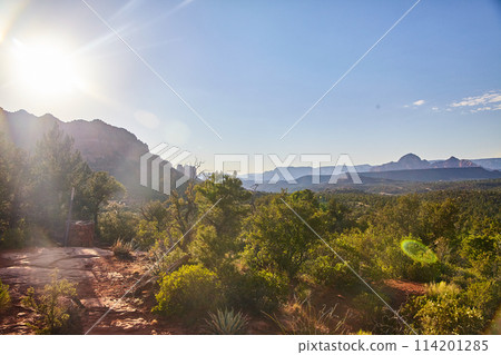Golden Hour at Bell Rock Trail, Sedona - Serene Landscape Golden Hour at Bell Rock Trail, Sedona - Serene Landscape 114201285