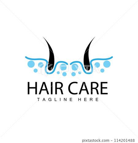 Hair care logo design simple hair skin care silhouette illustration vector template Hair care logo design simple hair skin care silhouette illustration vector template 114201488