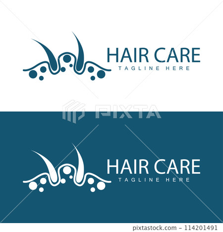 Hair care logo design simple hair skin care silhouette illustration vector template Hair care logo design simple hair skin care silhouette illustration vector template 114201491