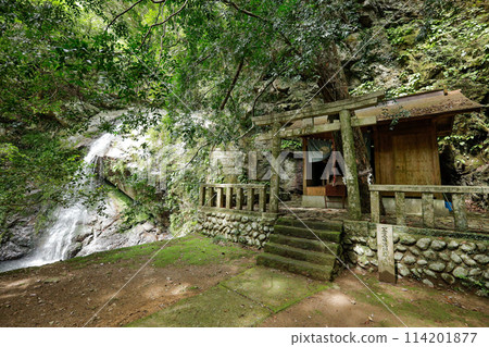The main hall and waterfall of Otaki Shrine 114201877