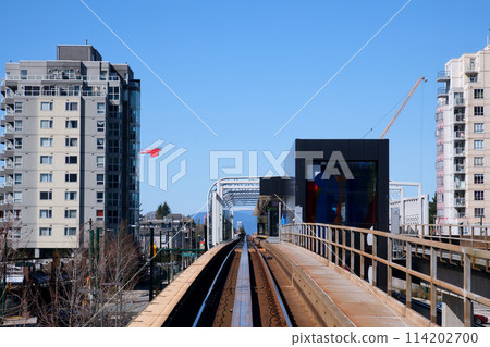 Vancouver SkyTrain new Canada Line to Surrey home rails train sky train road trip traffic big city life convenience comfort blue sky nice weather various professional quality video and photo stations Vancouver SkyTrain new Canada Line to Surrey home rails train sky train road trip traffic big city life convenience comfort blue sky nice weather various professional quality video and photo stations 114202700
