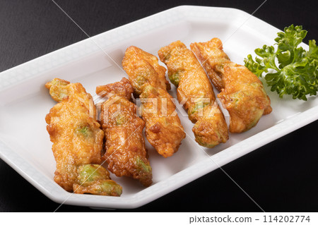 Edamame and dried squid, fried kamaboko 114202774