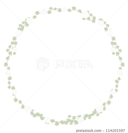 White roses circular frame White roses circular frame 114203397
