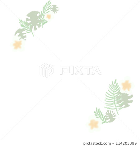 植物風格白色圓形花框 植物風格白色圓形花框 114203399