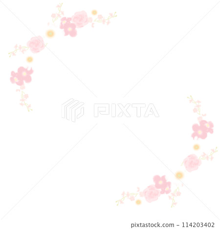 Cute pink and white floral circular frame Cute pink and white floral circular frame 114203402