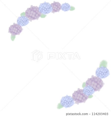 Blue and purple hydrangea circular frame Blue and purple hydrangea circular frame 114203403