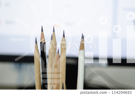 pencil in creative concept. pencil in creative concept. 114204683
