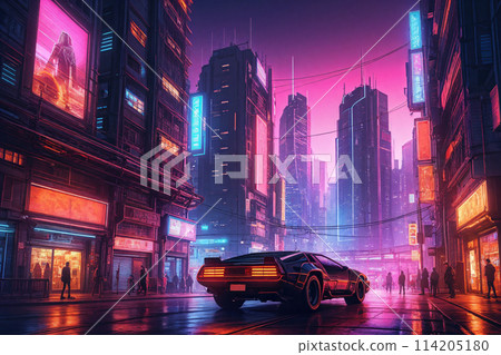 Cyberpunk future city scene Cyberpunk future city scene 114205180