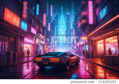 Cyberpunk future city scene Cyberpunk future city scene 114205181