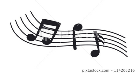 Music note sheet icon staff vector, melody music note key sheet, vector sheet music, musical notes melody Music note sheet icon staff vector, melody music note key sheet, vector sheet music, musical notes melody 114205216