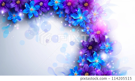 Blue floral title frame 114205515