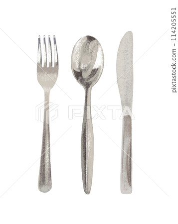 Fork and knife and spoon 114205551