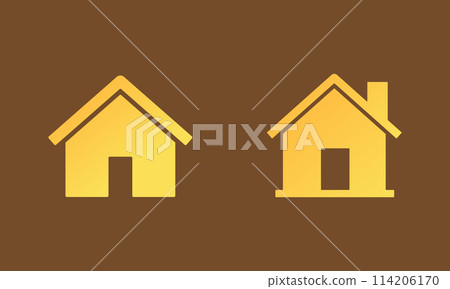 Gold color home vector icon Gold color home vector icon 114206170