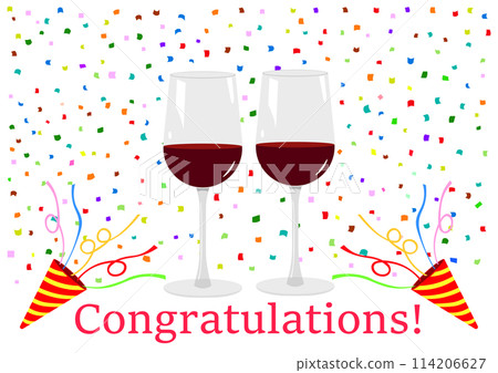 Celebrate with wine and party crackers 114206627