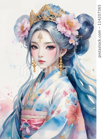 Princess Kukuri, Princess Kukuri, good luck, matchmaking, god, watercolor, spiritual, illustration, art 114207365