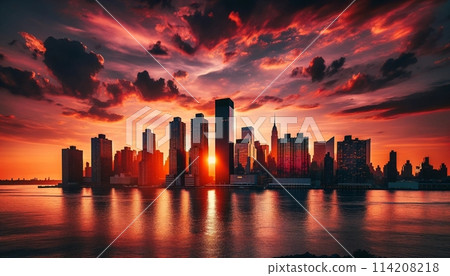 new york, nyc, sunset 114208218