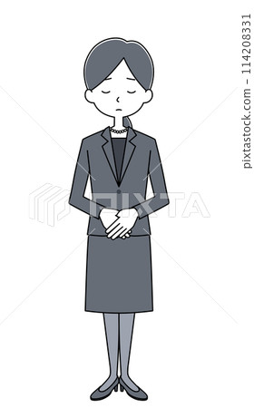 一個女人在哀悼中的插圖 114208331