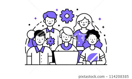 Diverse team collaboration in a business setting Diverse team collaboration in a business setting 114208385