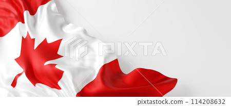 Canada flag with copy space on white background 3D render Canada flag with copy space on white background 3D render 114208632