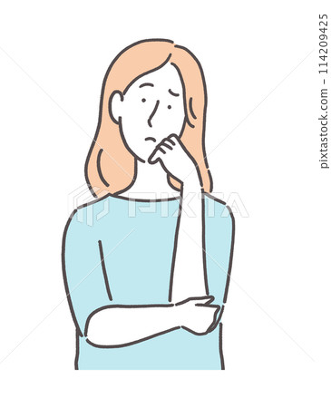 Illustration of a woman in need 114209425